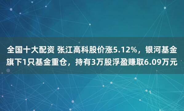 全国十大配资 张江高科股价涨5.12%,银河基金旗下1只基金重仓,持有3万股浮盈赚取6.09万元