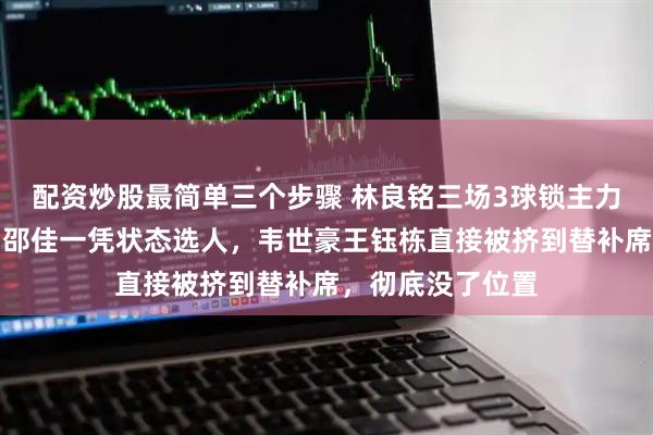 配资炒股最简单三个步骤 林良铭三场3球锁主力，朱鹏宇逆袭，邵佳一凭状态选人，韦世豪王钰栋直接被挤到替补席，彻底没了位置